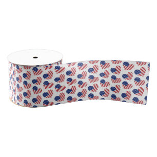 Patriotic Hearts Grosgrain Ribbon Ripsband
