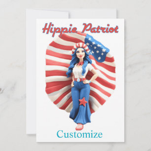 Patriotic Hippie Girl Thunder_Cove Einladung