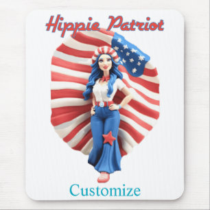 Patriotic Hippie Girl Thunder_Cove Mousepad