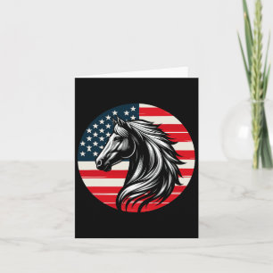 Patriotic Horse American Flag Horseback Riding 4. Karte