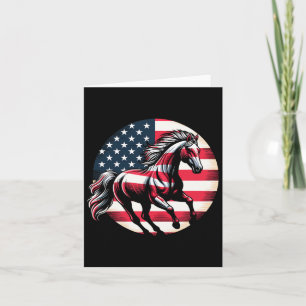 Patriotic Horse American Flag Horseback Riding 4. Karte