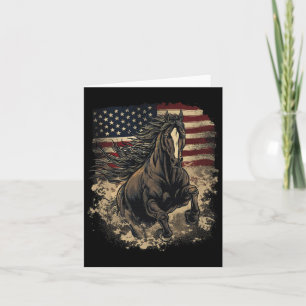 Patriotic Horse American Flag Horseback Riding Wes Karte