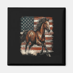 Patriotic Horse American Flag Magnet