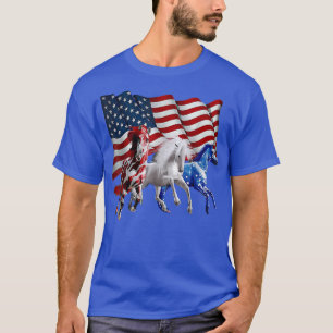 Patriotic Horse American Flag Vintag T-Shirt
