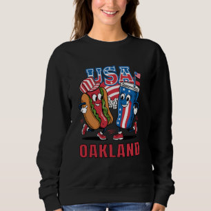 Patriotic Hot Dog und Soda USA Oakland Sweatshirt