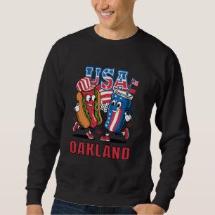 Patriotic Hot Dog und Soda USA Oakland Sweatshirt