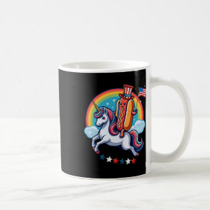 Patriotic Hotdog Riding Unicorn 4. Juli amerikanis Kaffeetasse