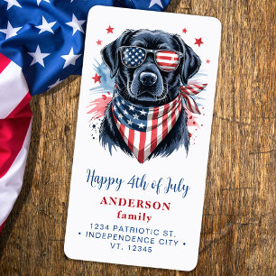 Patriotic Hund Red White Blue Custom Rücksendeadre Adressaufkleber