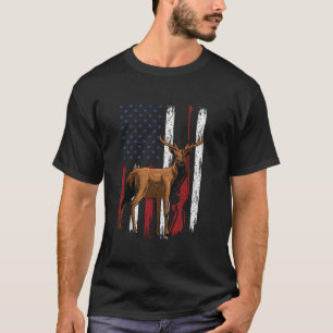 Patriotic Hunter Deer Elk Buck Jagd Elkaholic D T-Shirt