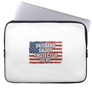 Patriotic Husband Daddy Protector Hero Flag Shirt  Laptopschutzhülle