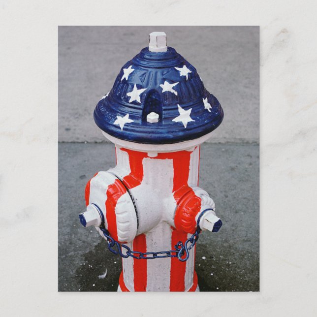 Patriotic Hydrant Postkarte (Vorderseite)