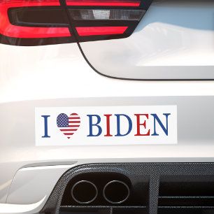Patriotic I Heart Liebe Joe Biden Flag Autoaufkleber