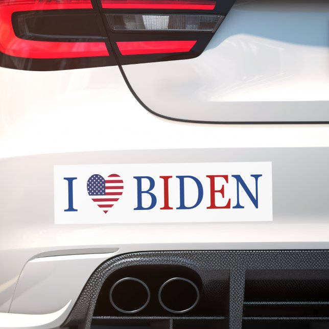 Patriotic I Heart Liebe Joe Biden Flag Autoaufkleber (Von Creator hochgeladen)