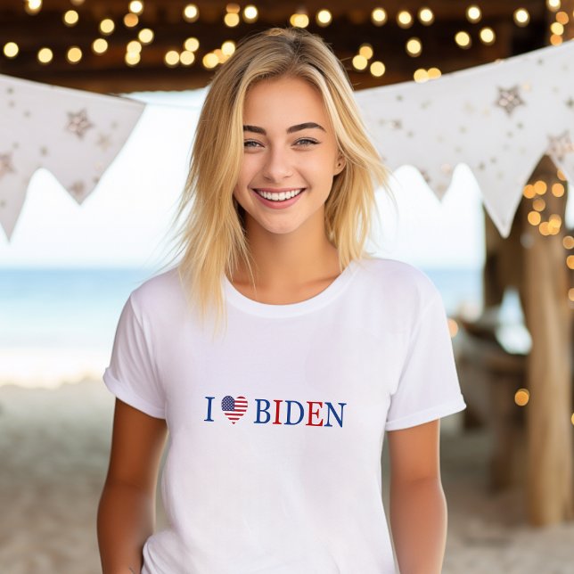 Patriotic I Heart Liebe Joe Biden Flag T-Shirt (Von Creator hochgeladen)