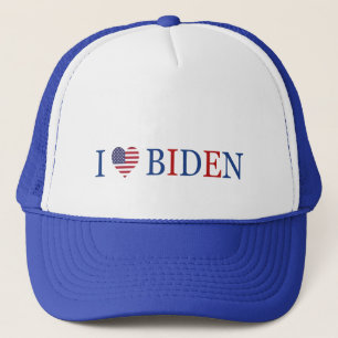 Patriotic I Heart Liebe Joe Biden Flag Truckerkappe