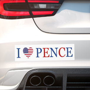 Patriotic I Heart Liebe Mike Pence Flag Autoaufkleber