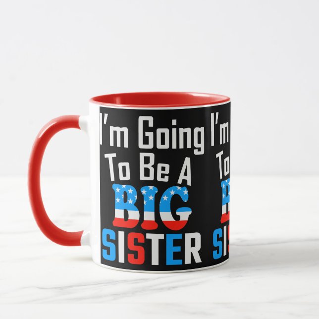 Patriotic, ich werde eine große Schwester sein Tasse (Links)