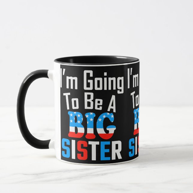 Patriotic, ich werde eine große Schwester sein Tasse (Links)
