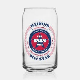 Patriotic Illinois Typografy Trinkbehälter Set Dosenglas