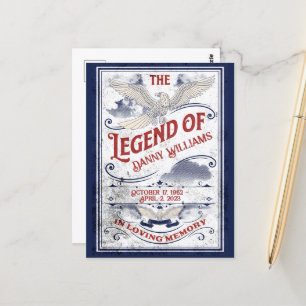 Patriotic in Love Memory Veteran Beerdigung Postkarte
