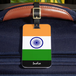 Patriotic India Luggage Tags, Indische Flagge Gepäckanhänger
