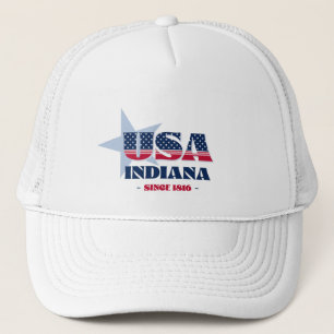 Patriotic Indiana Typografie Trucker Hat Truckerkappe