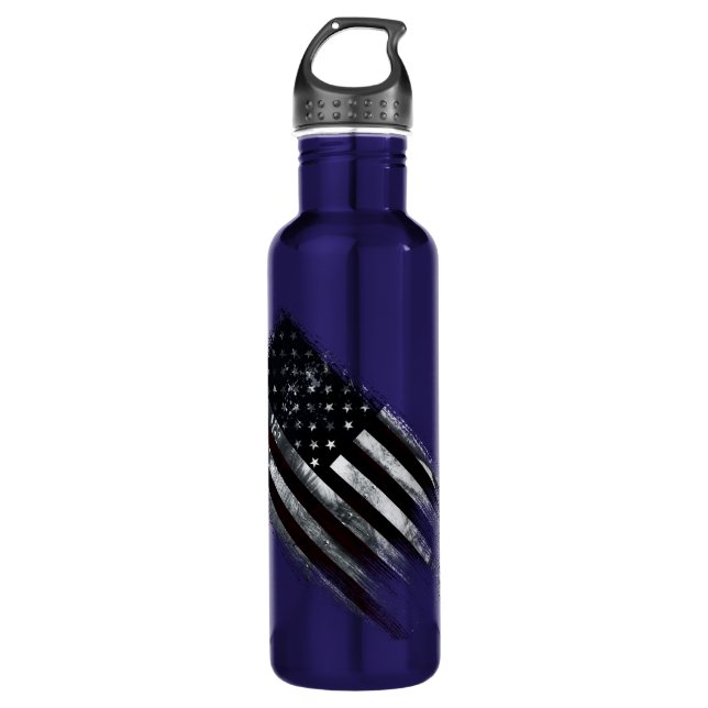 Patriotic Industrial American Flag Edelstahlflasche (Vorderseite)