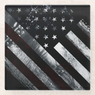 Patriotic Industrial American Flag Glasuntersetzer