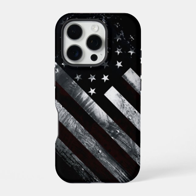 Patriotic Industrial American Flag iPhone Hülle (Rückseite)