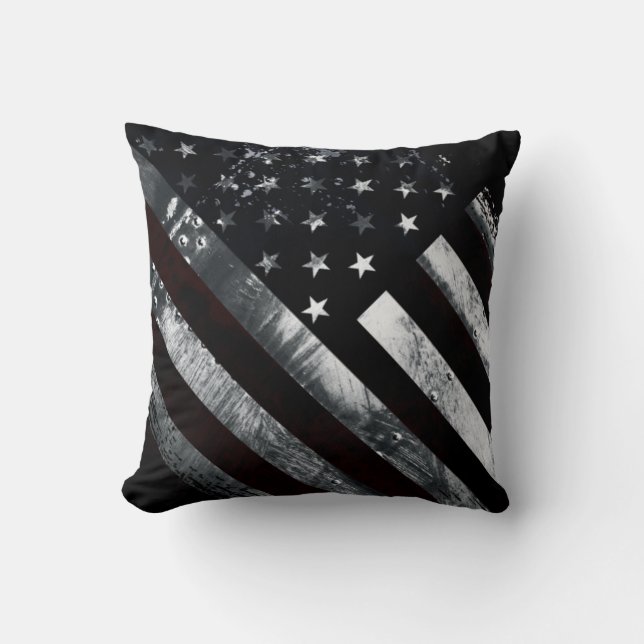 Patriotic Industrial American Flag Kissen (Vorderseite)