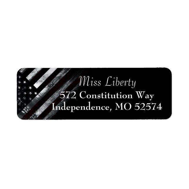 Patriotic Industrial American Flag Return Labels (Vorne)