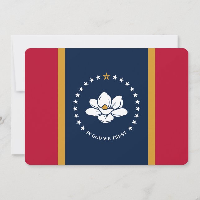 Patriotic  invitations with Flag of Mississippi Einladung (Vorderseite)