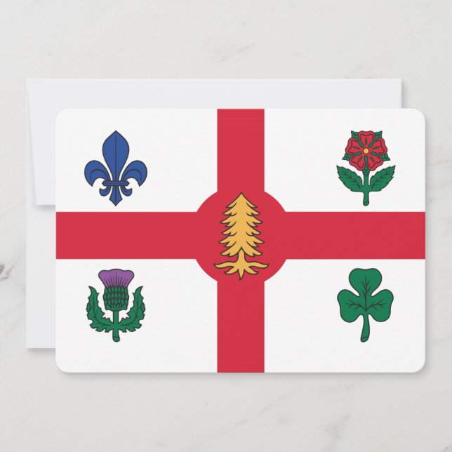 Patriotic  invitations with Flag of Montreal Einladung (Vorderseite)