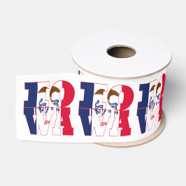 Patriotic Iowa Staatsflagge Typografie Design Ripsband
