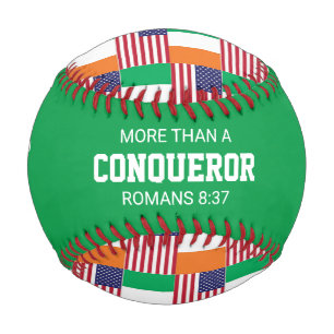 Patriotic IRISH AMERICAN Custom Scripting FLAG Baseball