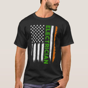Patriotic Irish American Flag Electrical St Patri T-Shirt
