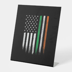 Patriotic Irish American Flag Ireland Sockelschild