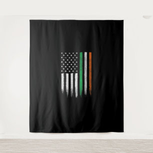 Patriotic Irish American Flag Ireland Wandteppich
