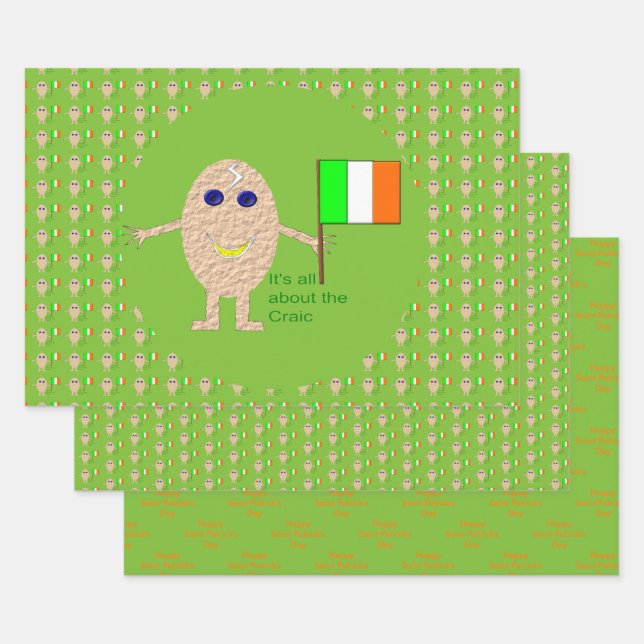 Patriotic Irish Egg Custom Geschenkpapier Set (Set)