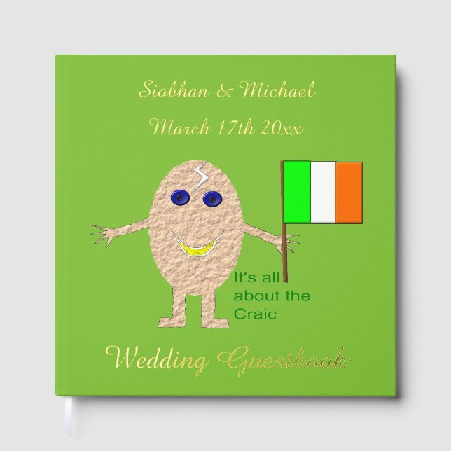 Patriotic Irish Egg Custom Wedding Gästebuch (Vorderseite)