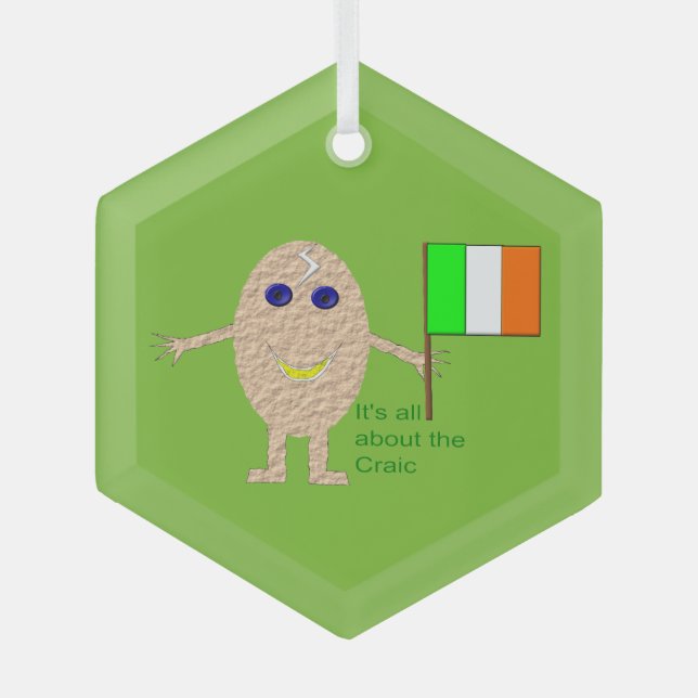 Patriotic Irish Egg Ornament Aus Glas (Vorderseite)