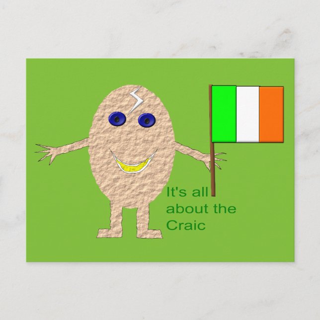 Patriotic Irish Egg Postcard Postkarte (Vorderseite)