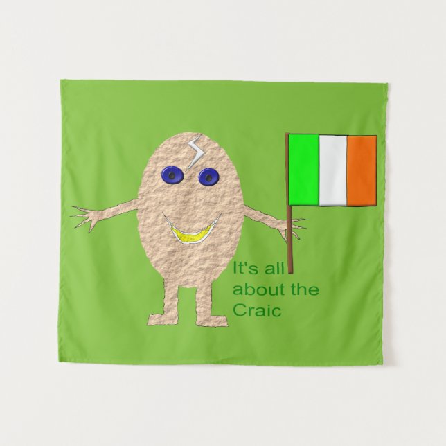Patriotic Irish Egg Tapestry Wandteppich (Vorderseite (Horizontal))