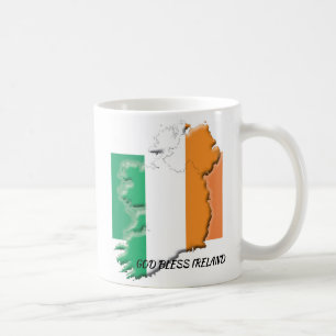 Patriotic IRISH FLAG Gott segne Irland Kaffeetasse