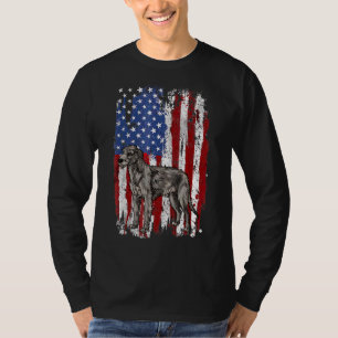 Patriotic Irish Wolfhound American Flag 4. Juli T-Shirt