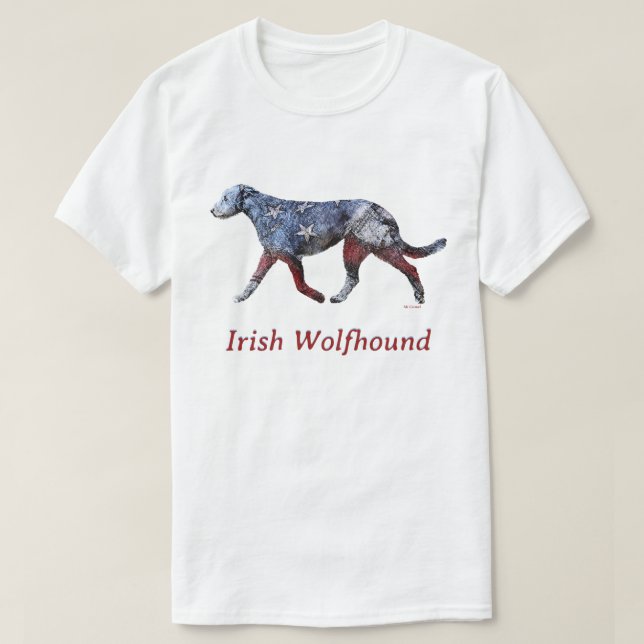 Patriotic Irish Wolfhound T-Shirt (Design vorne)