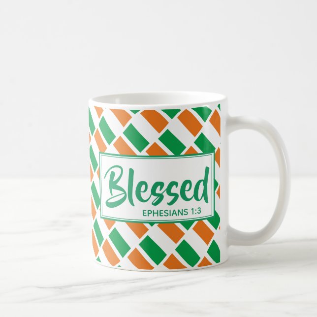 Patriotic IRLAND FLAG Personalisiert BLESSED Irish Kaffeetasse (Rechts)