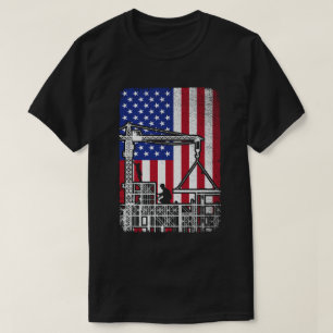Patriotic Ironworker Vintag US-amerikanische Flagg T-Shirt