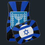 Patriotic Israel Car Floor Mat und israelische Fla Autofußmatte<br><div class="desc">Car Floor Mats: Retro Israel,  Menorah & Israel Flaggen Matten Set mit mit Monogramm Namen / Familie - Liebe mein Land,  Sommerurlaub,  Vatertag / Sportfans</div>