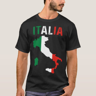 Patriotic Italian Roots Europe Traveler Italy Map  T-Shirt